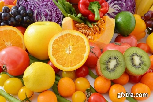 Collection of different food fruit vegetables 25 HQ Jpeg