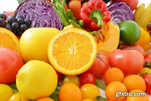 Collection of different food fruit vegetables 25 HQ Jpeg