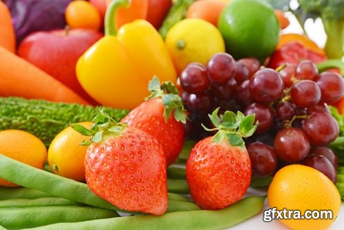 Collection of different food fruit vegetables 25 HQ Jpeg