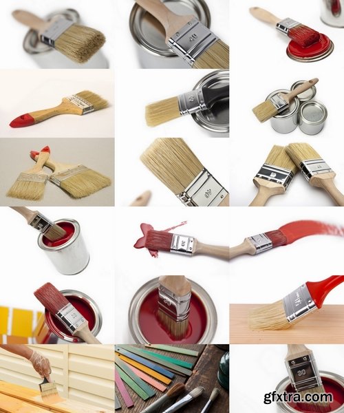 Collection of different brushes and paint brushes for painting construction 25 HQ Jpeg