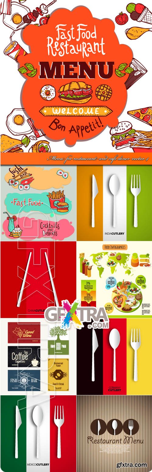 Menu for restaurant and cafe diner vector 4