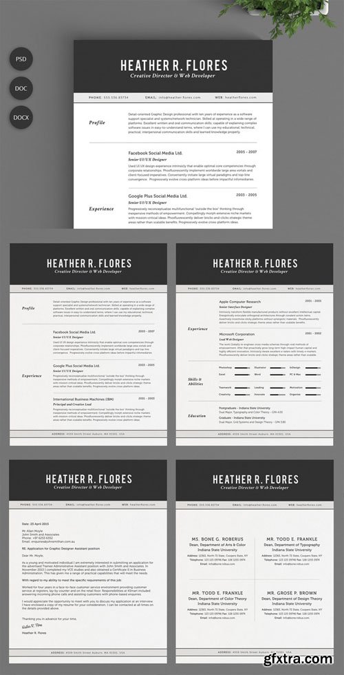 2 Pages Resume Set | CV Template - CM 132119