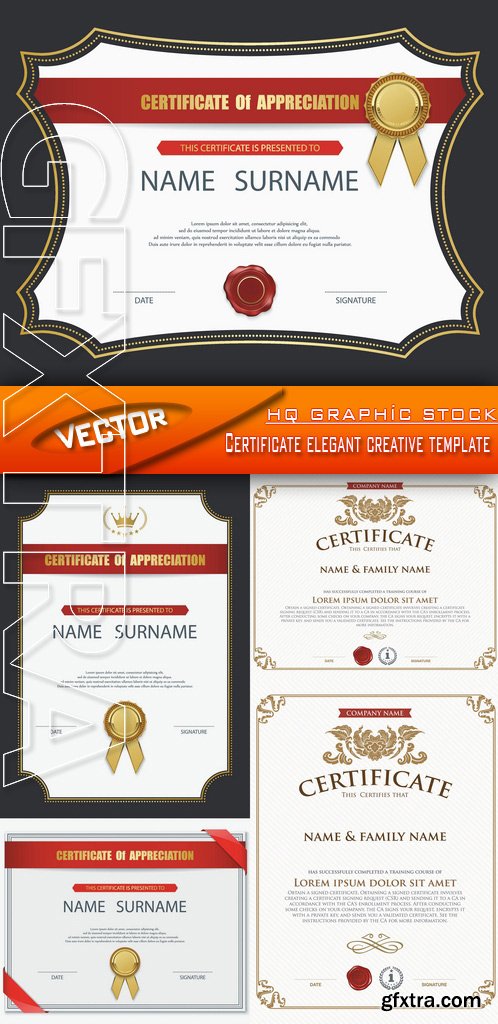 Stock Vector - Certificate elegant creative template