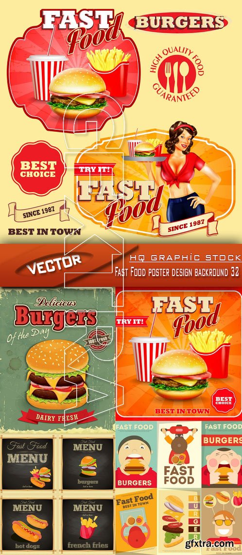 Stock Vector - Fast Food poster design backround 32