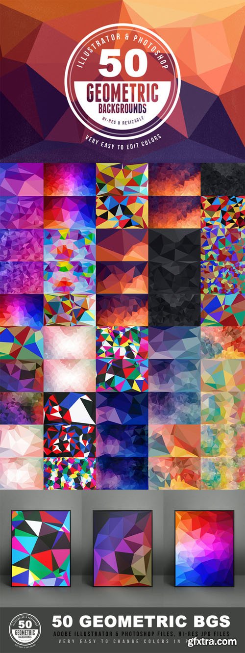 50 Geometric Backgrounds - CM 15518