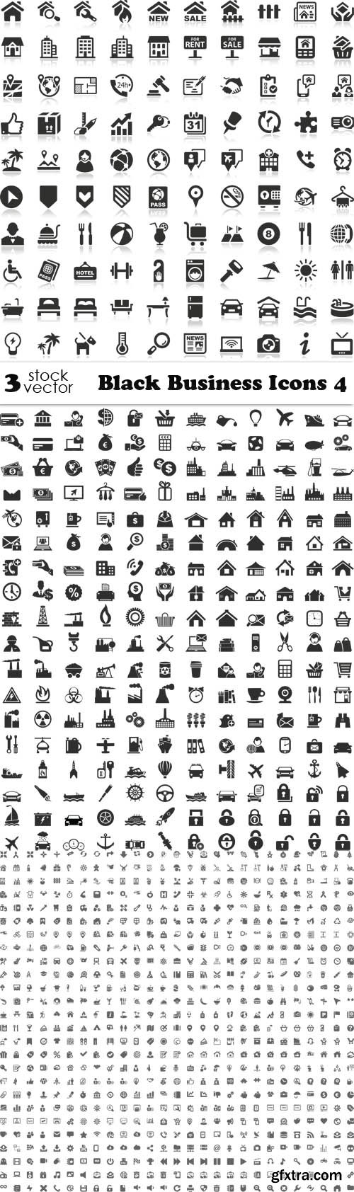 Vectors - Black Business Icons 4