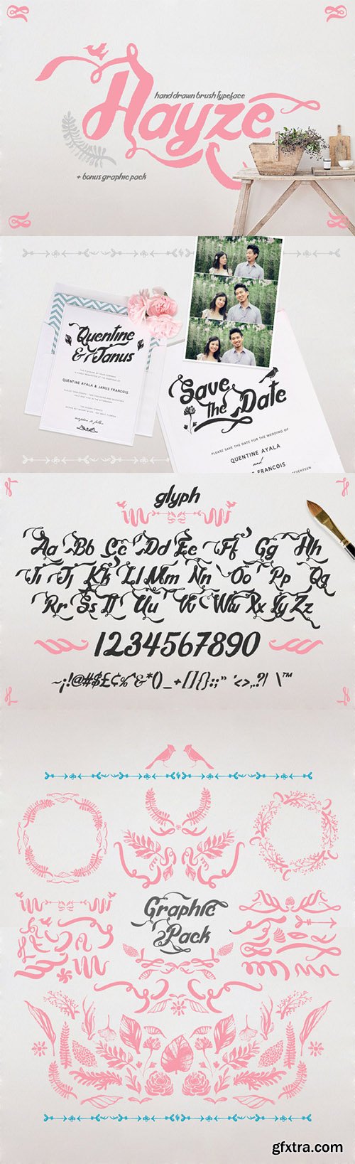 CM Hayze - Hand Drawn Bush Typeface Font 214543