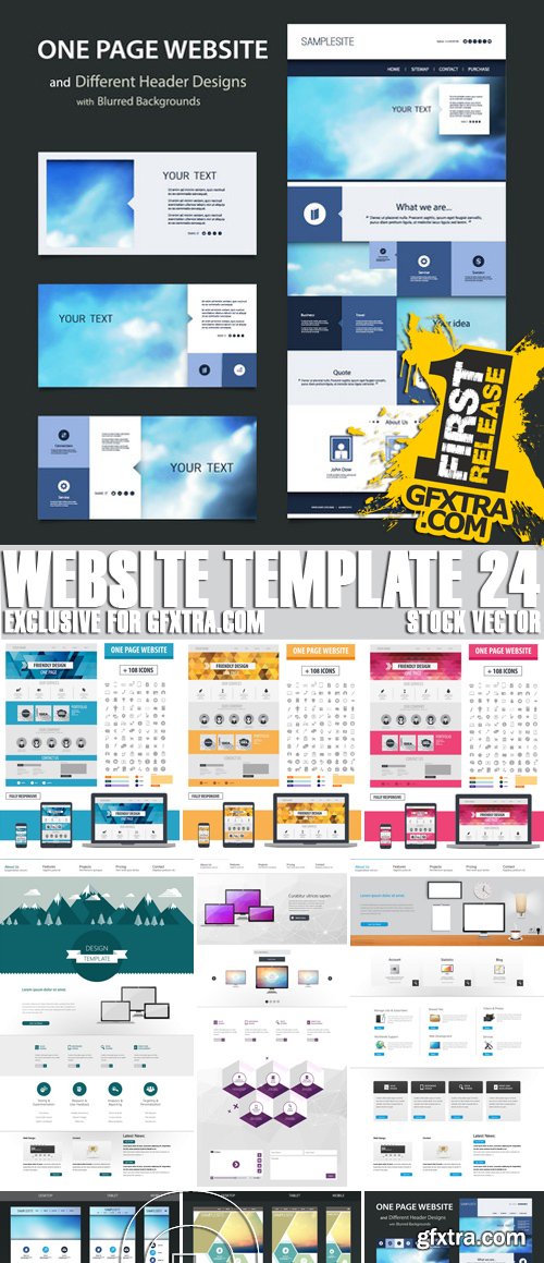 Stock Vectors - Website template 24, 25xEPS