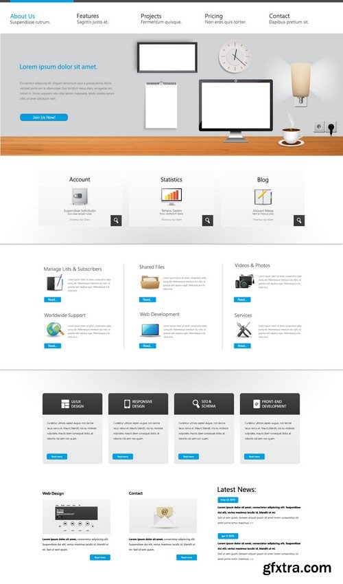 Stock Vectors - Website template 24, 25xEPS