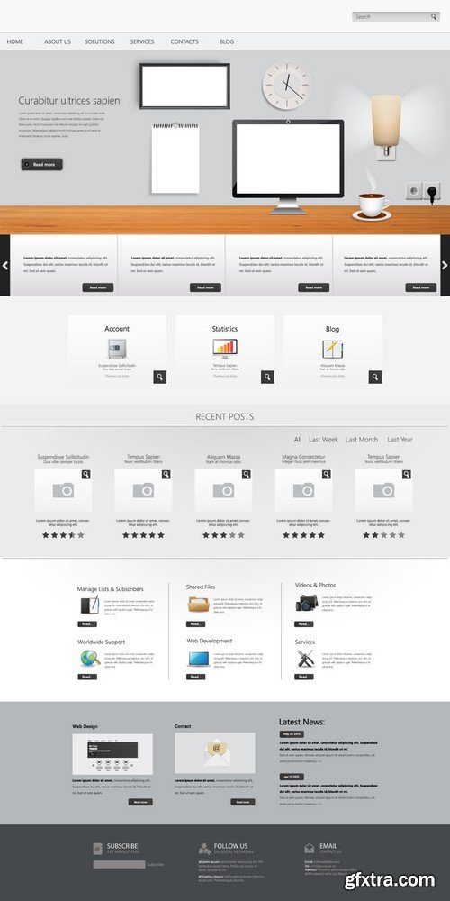 Stock Vectors - Website template 24, 25xEPS