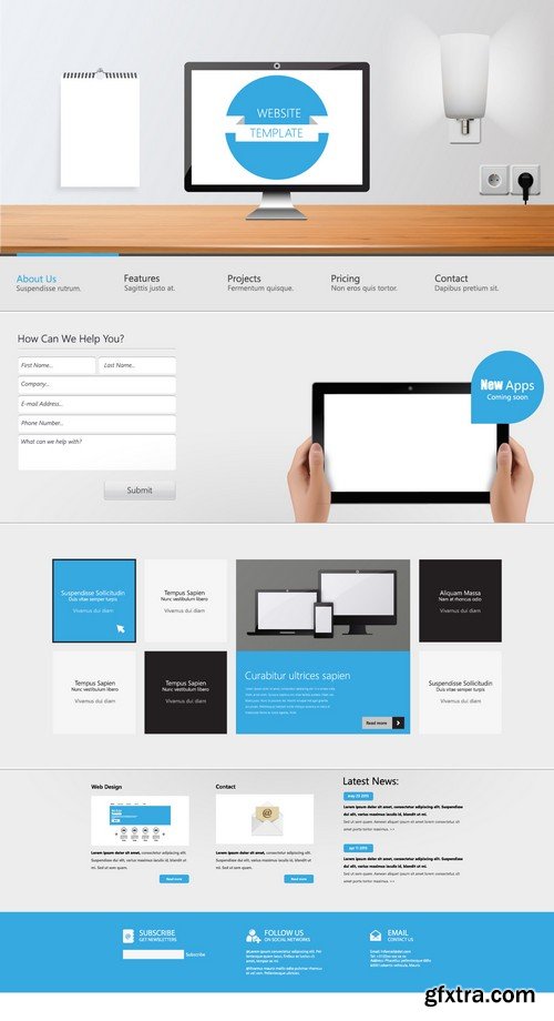 Stock Vectors - Website template 24, 25xEPS