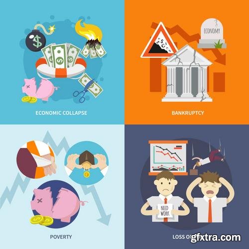 Stock Vector - Different Flat Design Concepts, 40EPS