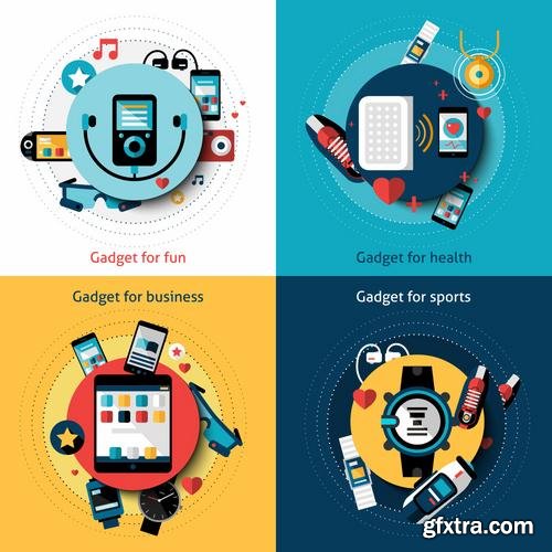 Stock Vector - Different Flat Design Concepts, 40EPS