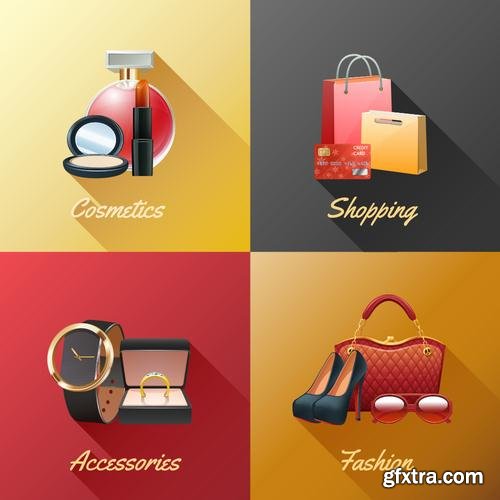 Stock Vector - Different Flat Design Concepts, 40EPS