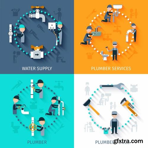 Stock Vector - Different Flat Design Concepts, 40EPS