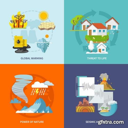 Stock Vector - Different Flat Design Concepts, 40EPS