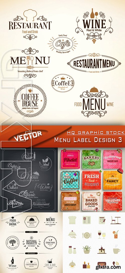 Stock Vector - Menu Label Design 3