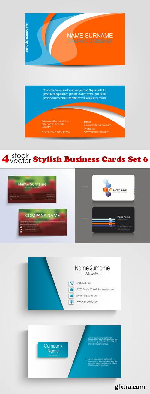 Vectors - Stylish Business Cards Set 7