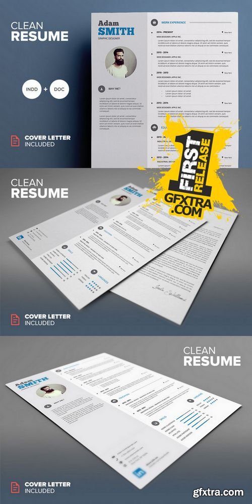 Clean Resume - MS Word & Indesign - CM 214424