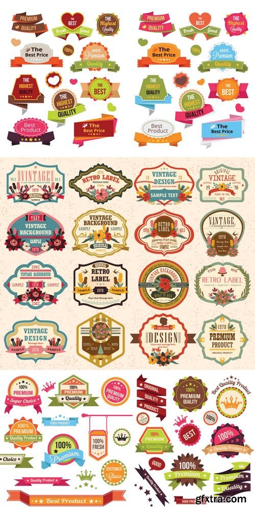 Vector - Vector Stickers Labels and Badges Set
