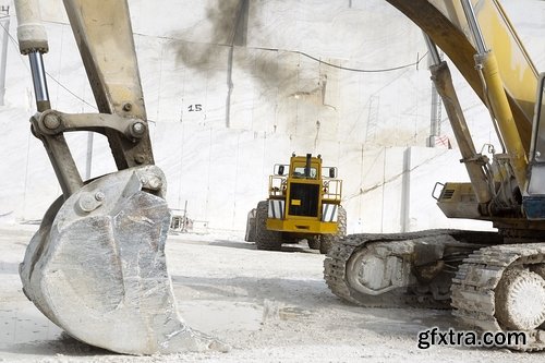 Collection various excavator in the quarry extraction of sand and minerals 25 HQ Jpeg