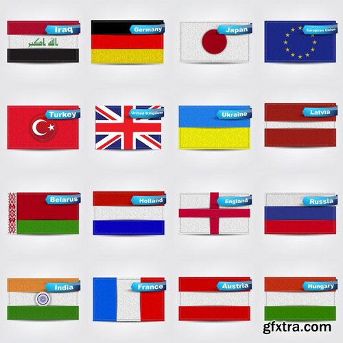 Fabric Texture Flag - 25 Vector