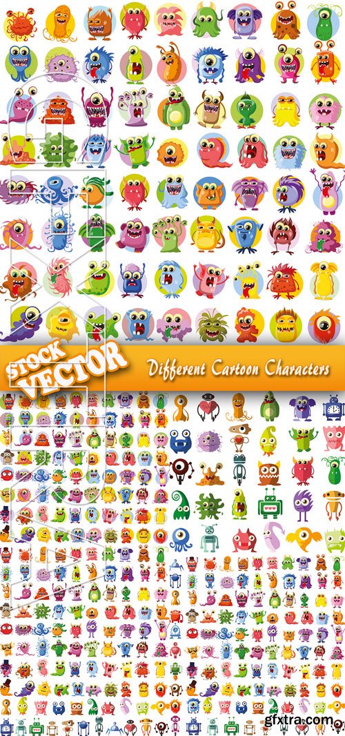 Stock Vector - Different Cartoon Characters