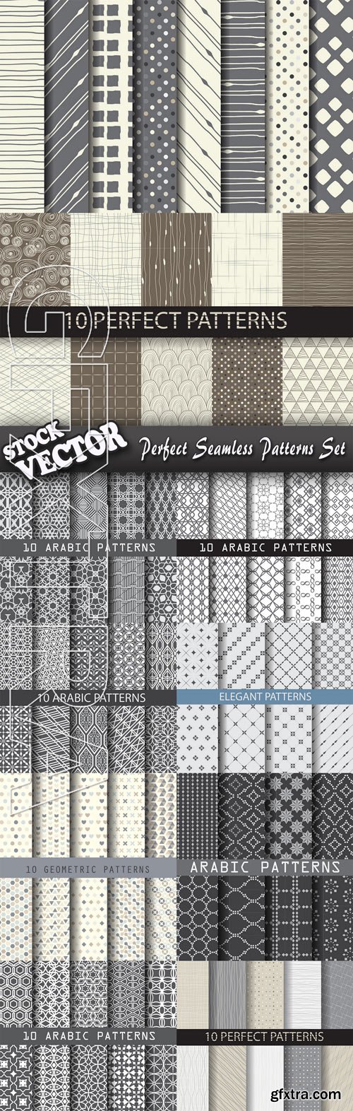 Stock Vector - Perfect Seamless Patterns Set