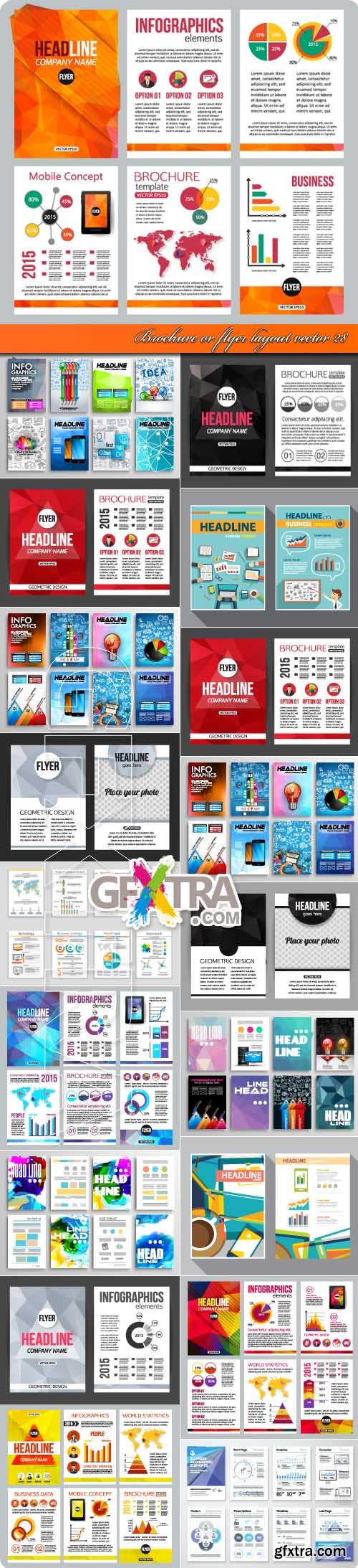 Brochure or flyer layout vector 28