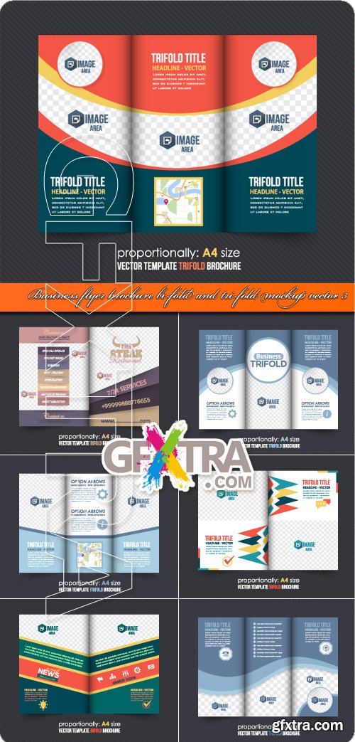 Business flyer brochure bi-fold and tri-fold mockup vector 3