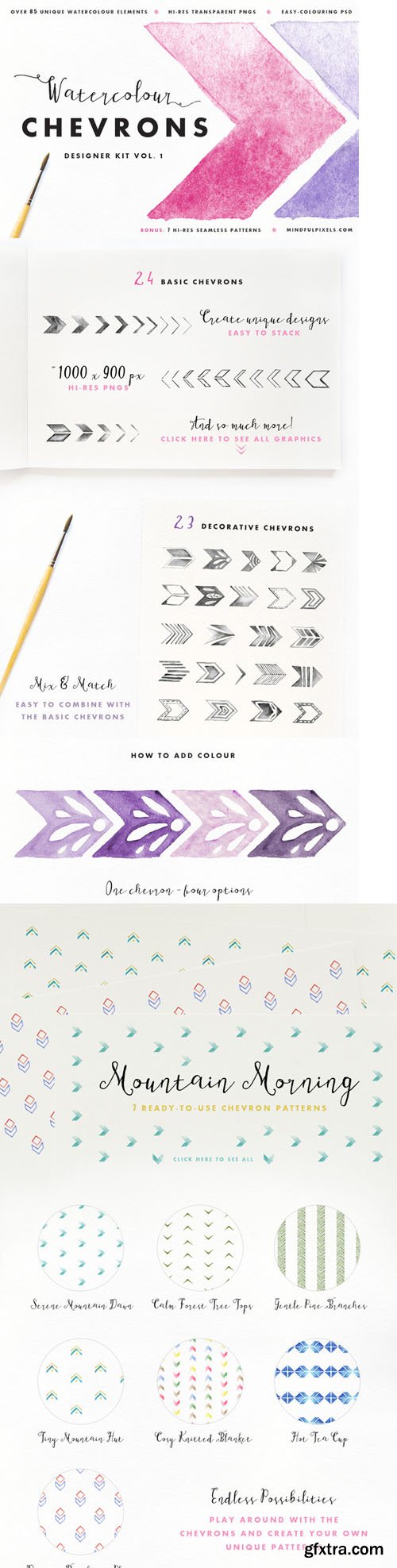 Watercolour Chevron Pack