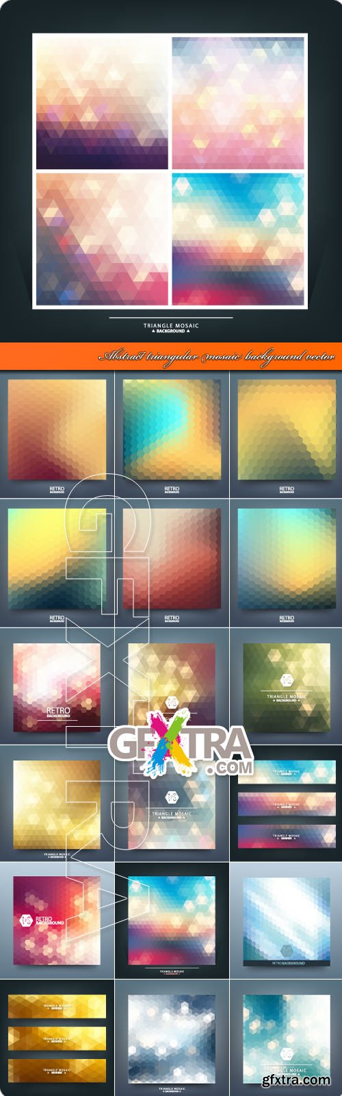 Abstract triangular mosaic background vector