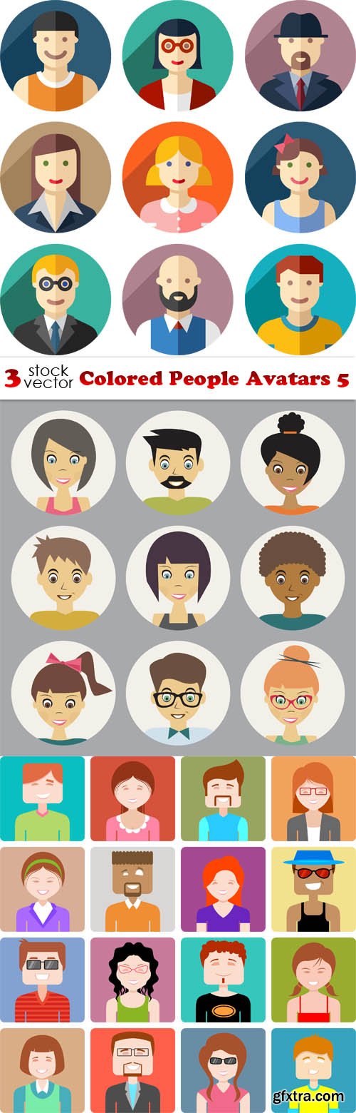 Vectors - Colored People Avatars 5