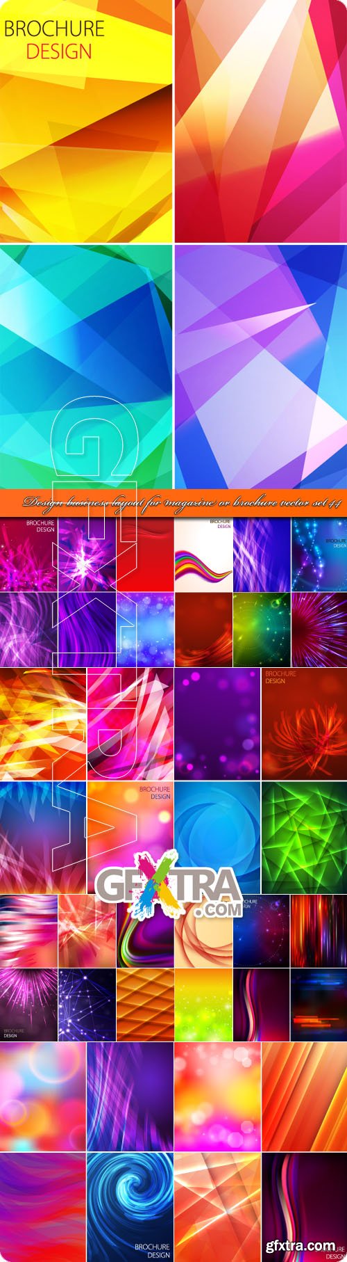 Design business layout for magazine or brochure vector set 44