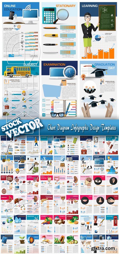 Stock Vector - Chart Diagram Infographic Design Templates