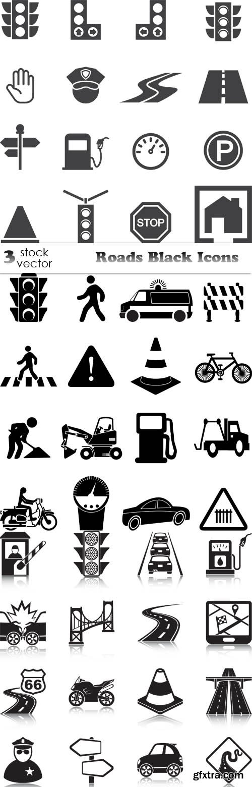 Vectors - Roads Black Icons