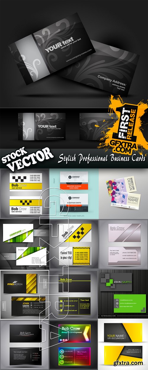 Stock Vector - Stylish Professional Business Cards, 54EPS