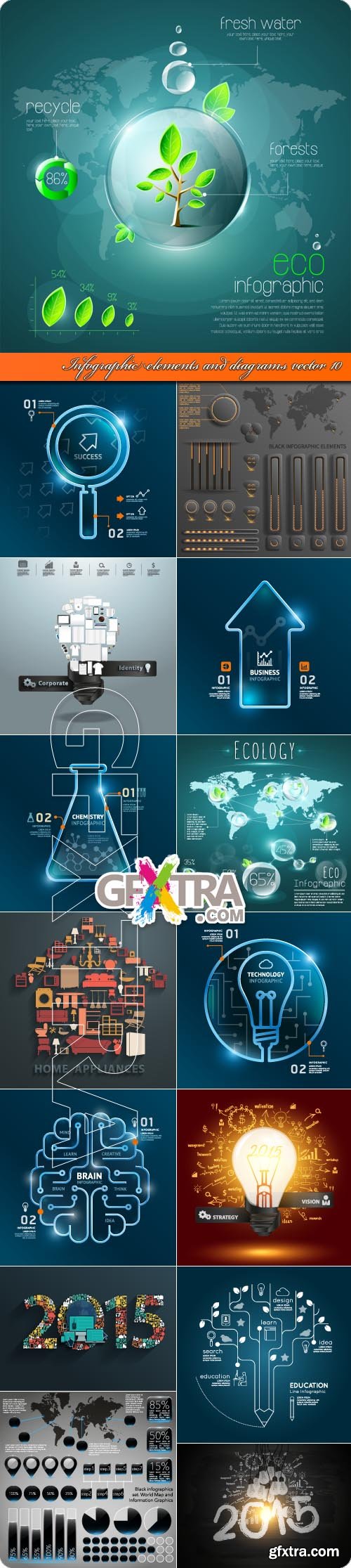 Infographic elements and diagrams vector 10