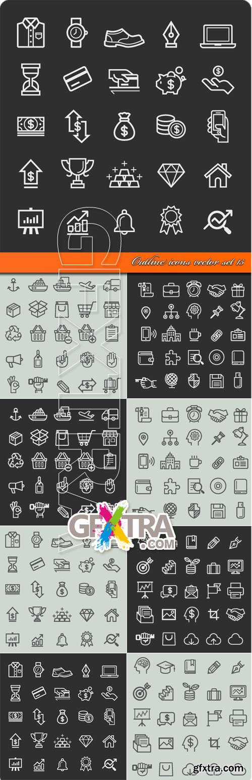 Outline icons vector set 15