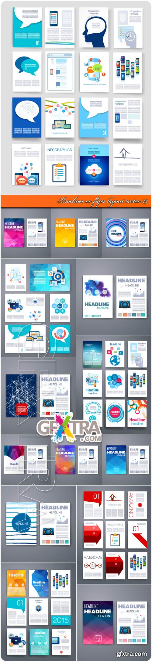 Brochure or flyer layout vector 29