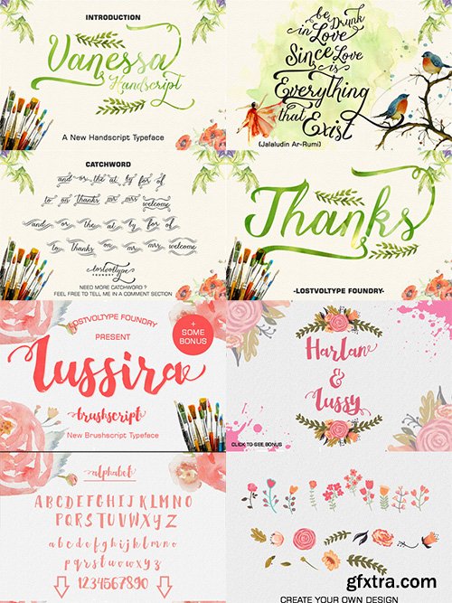 Hands Fonts Bundle