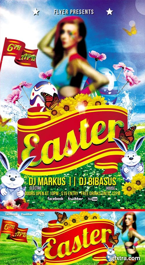 Easter Party - PSD Flyer Templates plus FB Cover