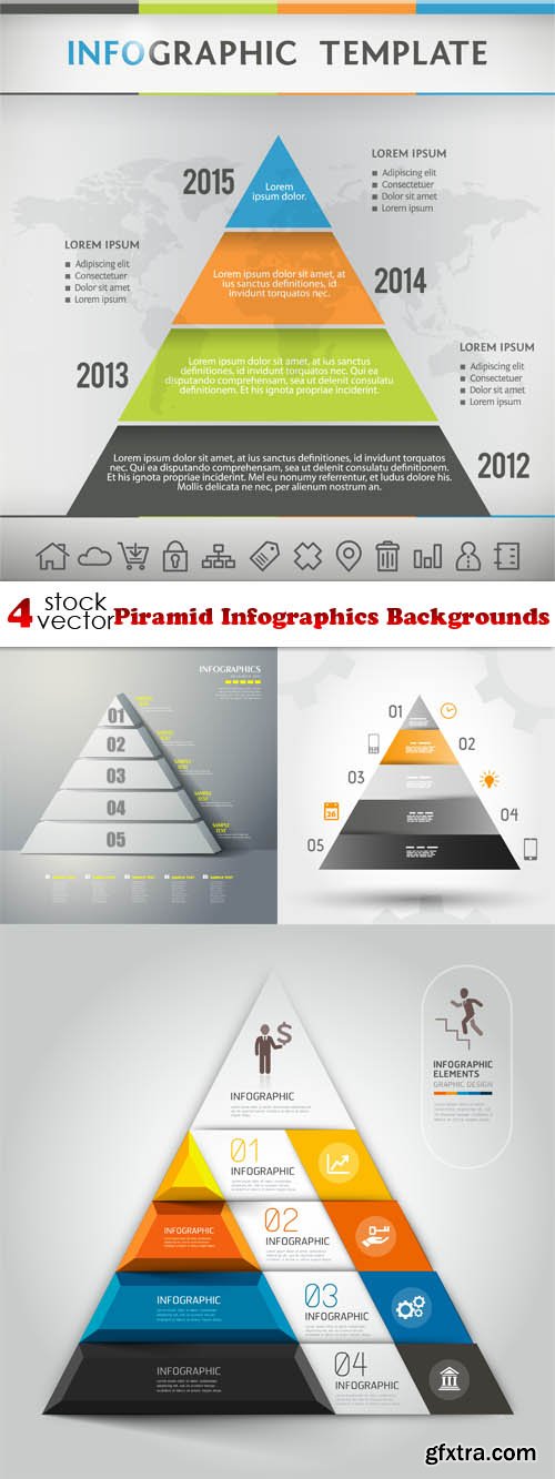 Vectors - Piramid Infographics Backgrounds