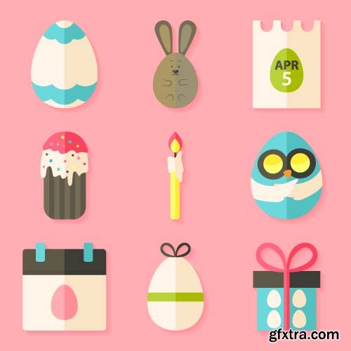 Easter Flat Icons - 5x EPS