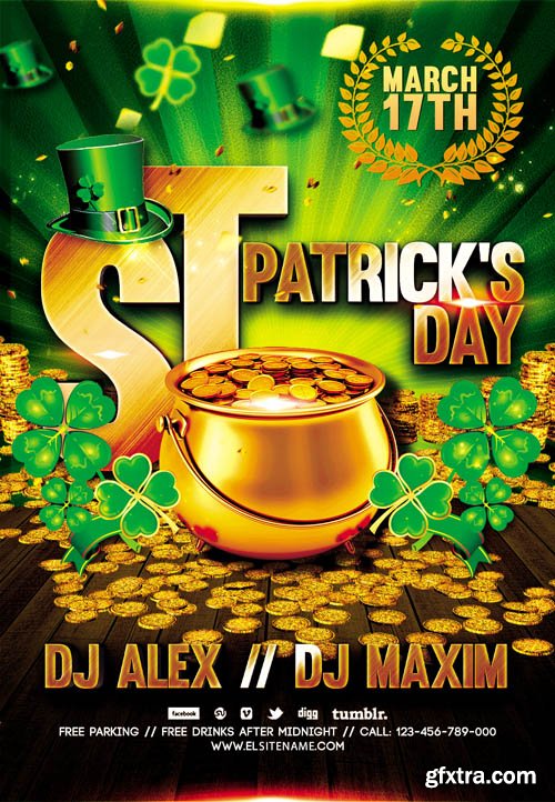 St Patricks Day - PSD Flyer Templates plus FB Cover