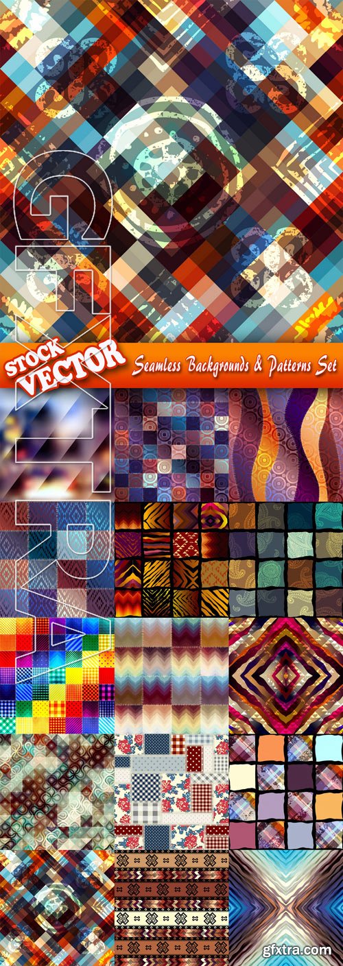 Stock Vector - Seamless Backgrounds & Patterns Set