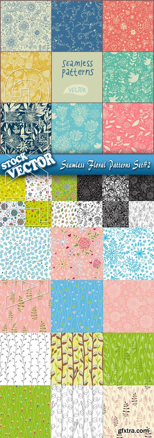 Stock Vector - Seamless Floral Patterns Set#2