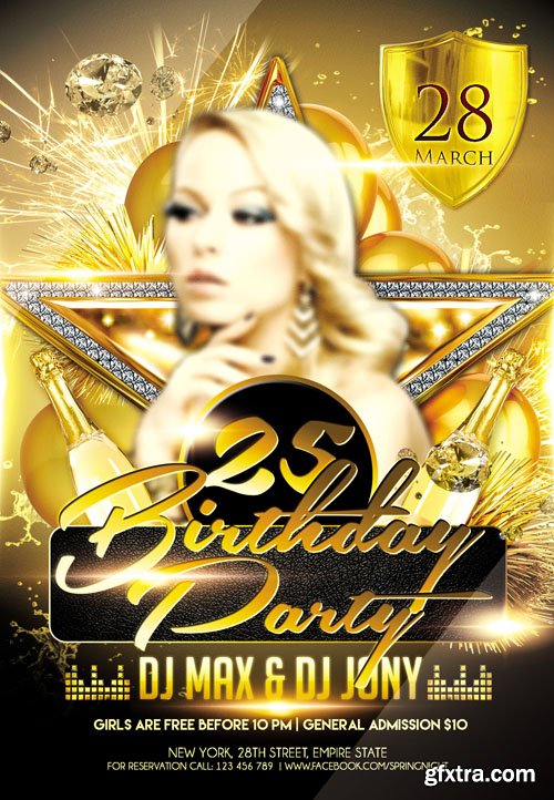 Birthday Party 5 - Flyer PSD Template plus FB Cover