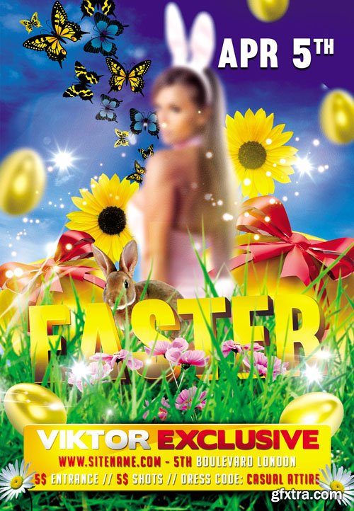 Easter Party - Premium Flyer Template plus FB Cover