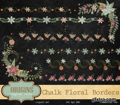 Chalk Floral Borders and Corners - CM 203167